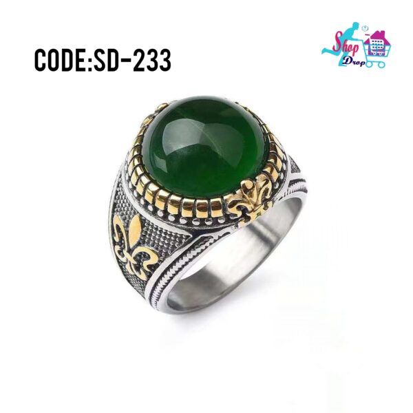 Turkish Origin Handmade Green Stone Finger Ring ( CODE:SD-233)