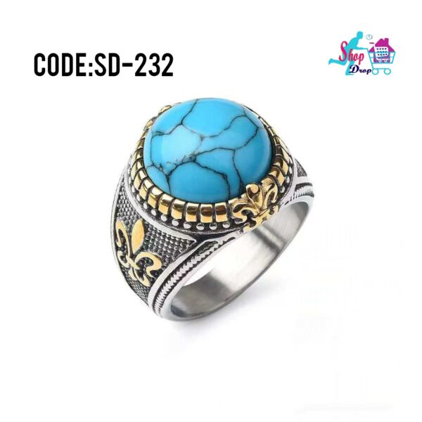 Turkish Origin Handmade Turquoise Stone Finger Ring ( CODE:SD-232)