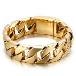 17 mm Masculine Style Wide Curb Chain Bracelet