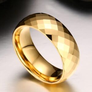 Gold Tungsten Ceramic Finger Ring