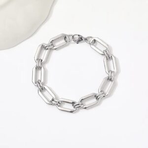 Camila Paperclip Chain Silver Bracelet