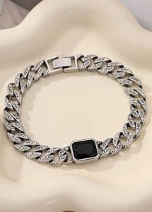 Luxury Traditional Sterling Black Stone Bracelet