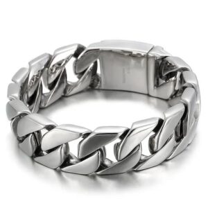 17 mm Masculine Style Wide Curb Chain Bracelet